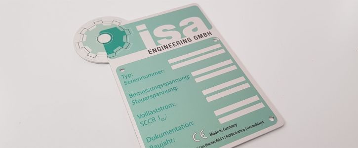 Typenschild UVDruck Aluminium Opt