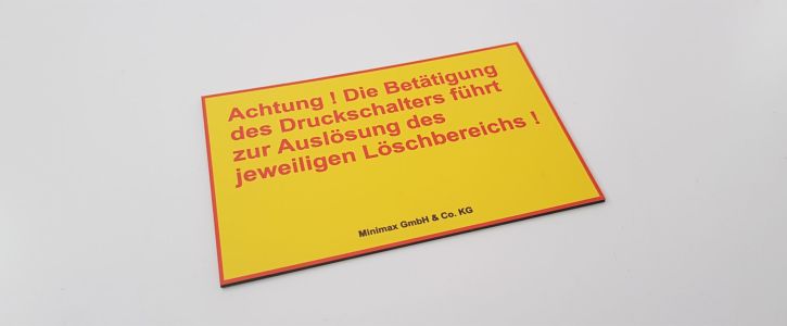 Typenschild UVDruck PVC Opt