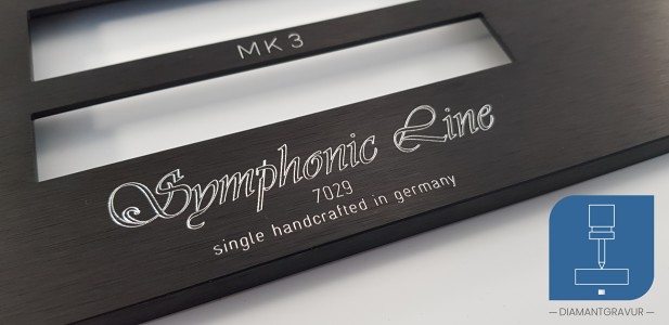Aluminium-Frontplatte mit Diamantgravur
